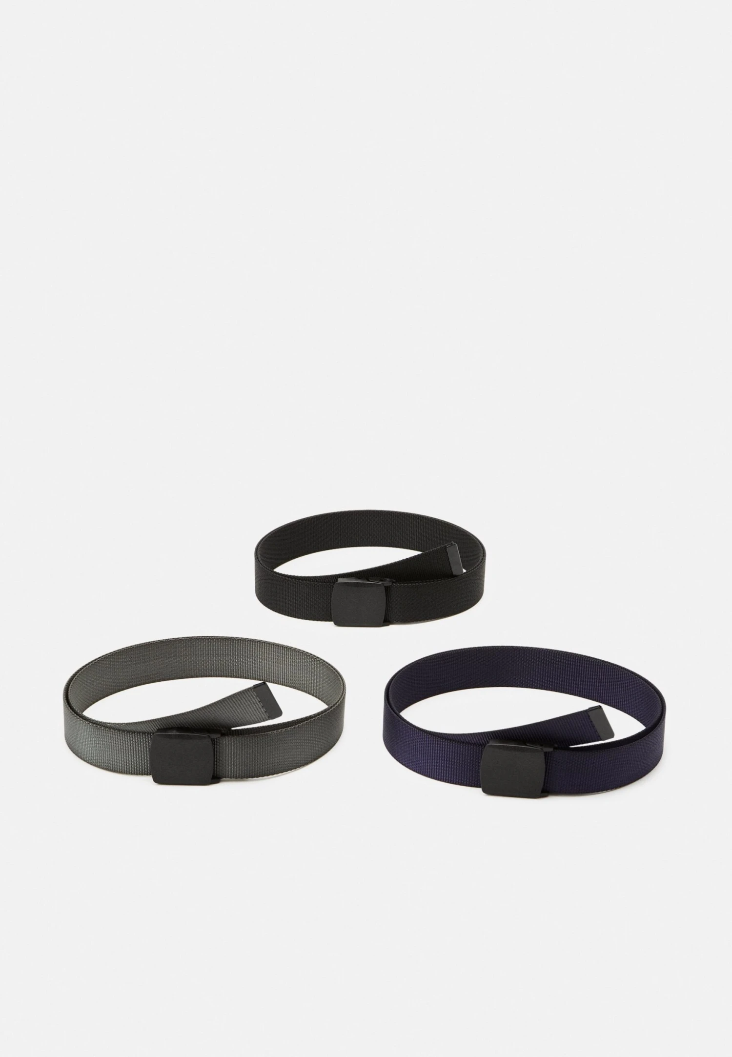 Pier One Unisex 3 Pack - Cinturón - Black/Dark Blue/Grey 1 Pier One Unisex 3 Pack - Cinturón - Black/Dark Blue/Grey