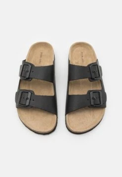 Pier One Leather Unisex - Sandalias Planas - Black -Pier One Tienda De Ventas b061839407e54921b9ac97b19ac0e9c5