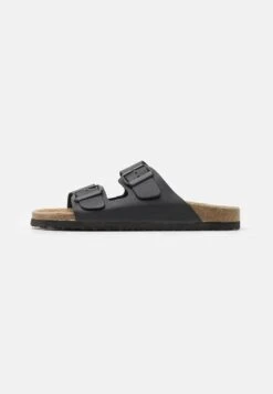 Pier One Leather Unisex - Sandalias Planas - Black